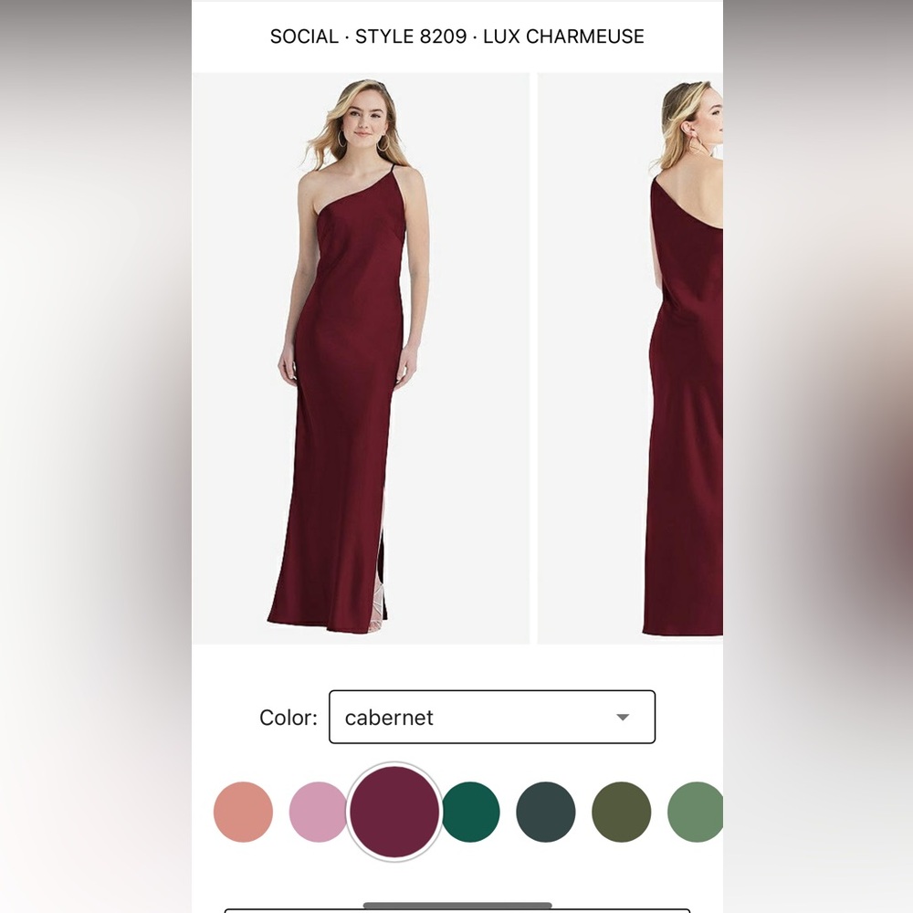 Dessy Collection Cabernet One-Shoulder Dress
